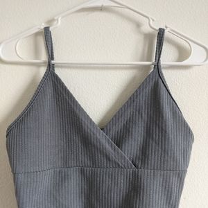 Romwe blue grey crop top tank top like new size small